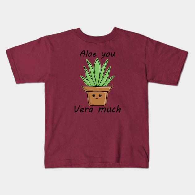 Aloe you vera much! Kids T-Shirt by Emkute